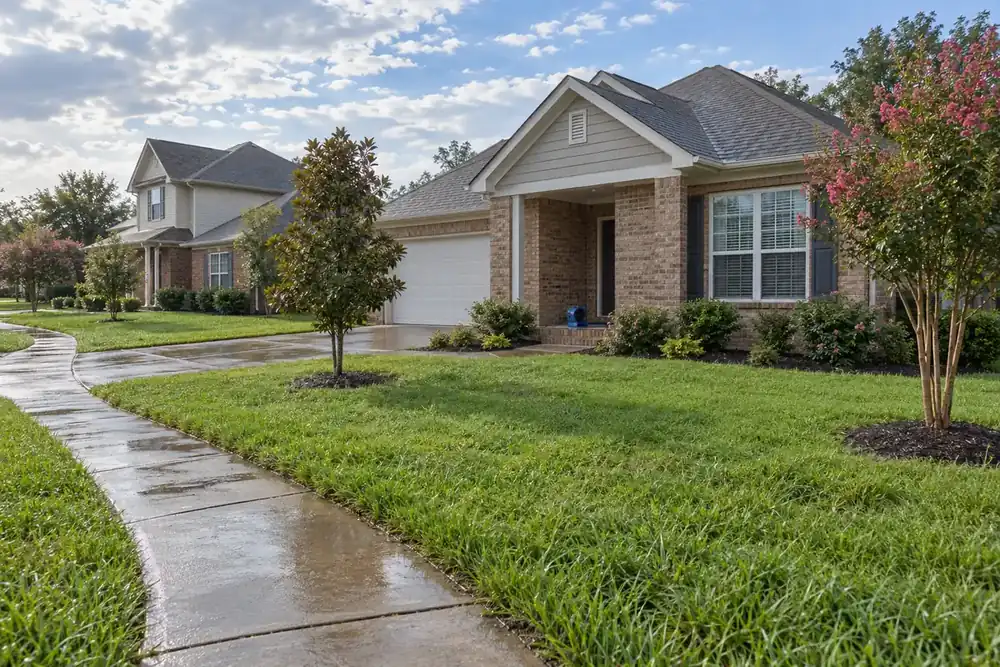 Illustration of a typical residential street in the Oakland, TN area